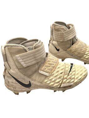 Nike Mens Alpha Menace Pro 2 Mid Football Cleats Size 11.5 Beige/Black Synthetic